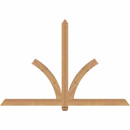 Ekena Millwork Redmond Smooth Timber Gable Bracket, Western Red Cedar, 72"W x 48"H x 3 1/2"D x 3 1/2"F, 16/12 Pitch GBW072X48X0404RED00SWR